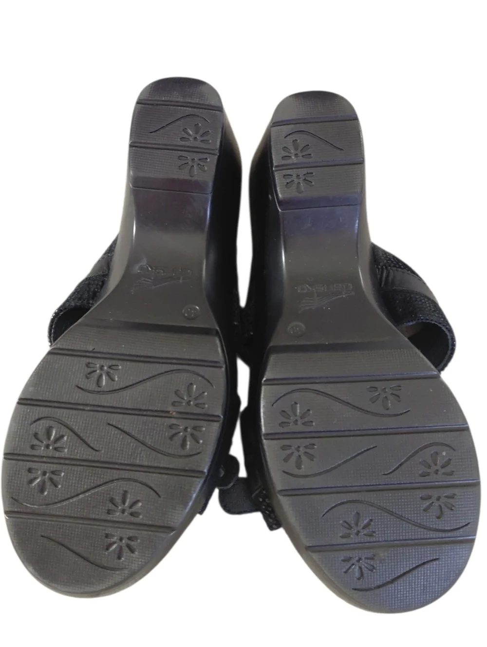 Dansko Jessie Black Strappy Slide Python Sandals with Buckles Size 9